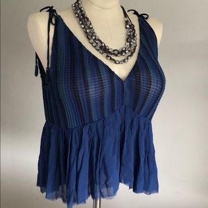 Anthropologie Blue V-neck Cami Size Medium